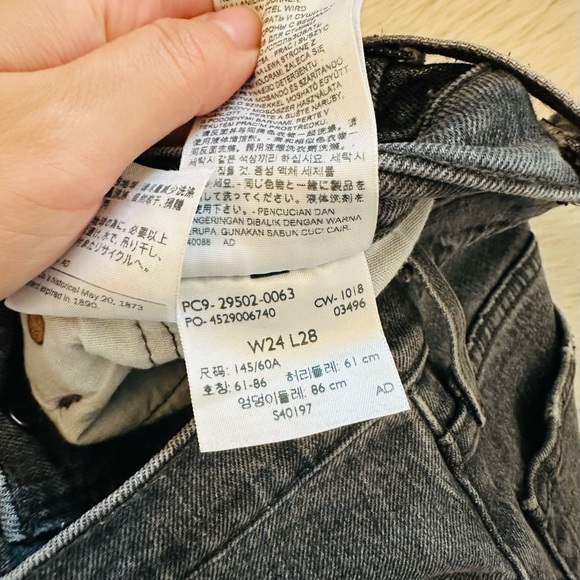 Levi's 501 S Skinny coal washed black jeans - Size 24 - Picture 13 of 13